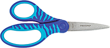 Modře zebrované nůžky Fiskars, 15 cm