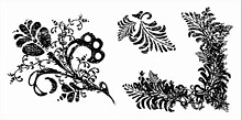 Obtisky na razítkování Fiskars - květinové motivy