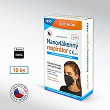 Český antivirový nano respirátor NANO M.ON FFP2 - 10 ks - černý